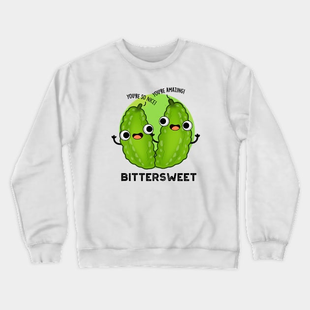 Bittersweet Cute Bitter Gourd Pun Crewneck Sweatshirt by punnybone